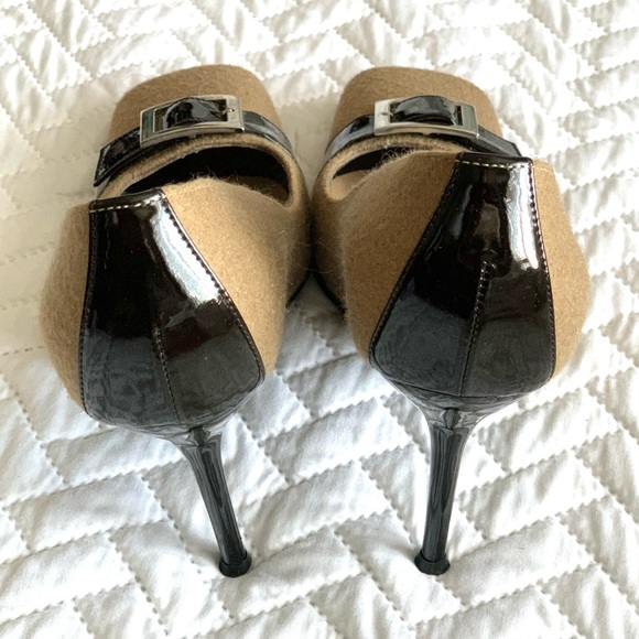 Dolce & Gabbana Vintage brown & tan wool square toe pumps, 6 - Picture 3 of 16